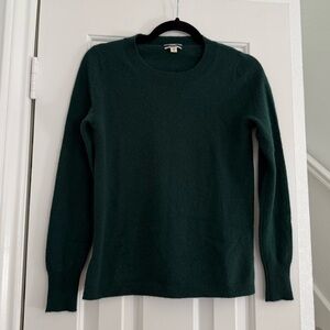 J Crew Forest Green Cashmere Sweater Size XS
